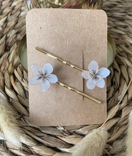 Barrettes Forget-Me-Not x2